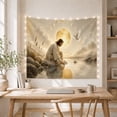 thumbnail image 5 of Moon Stars Long with Hair Beard Dressed Flowing, Mystical Fantasy for Space Lovers, Galaxy Room Decor, Housewarming Gift, Tapestry Wall Hanging for Bedroom and Dorm, 5 of 7