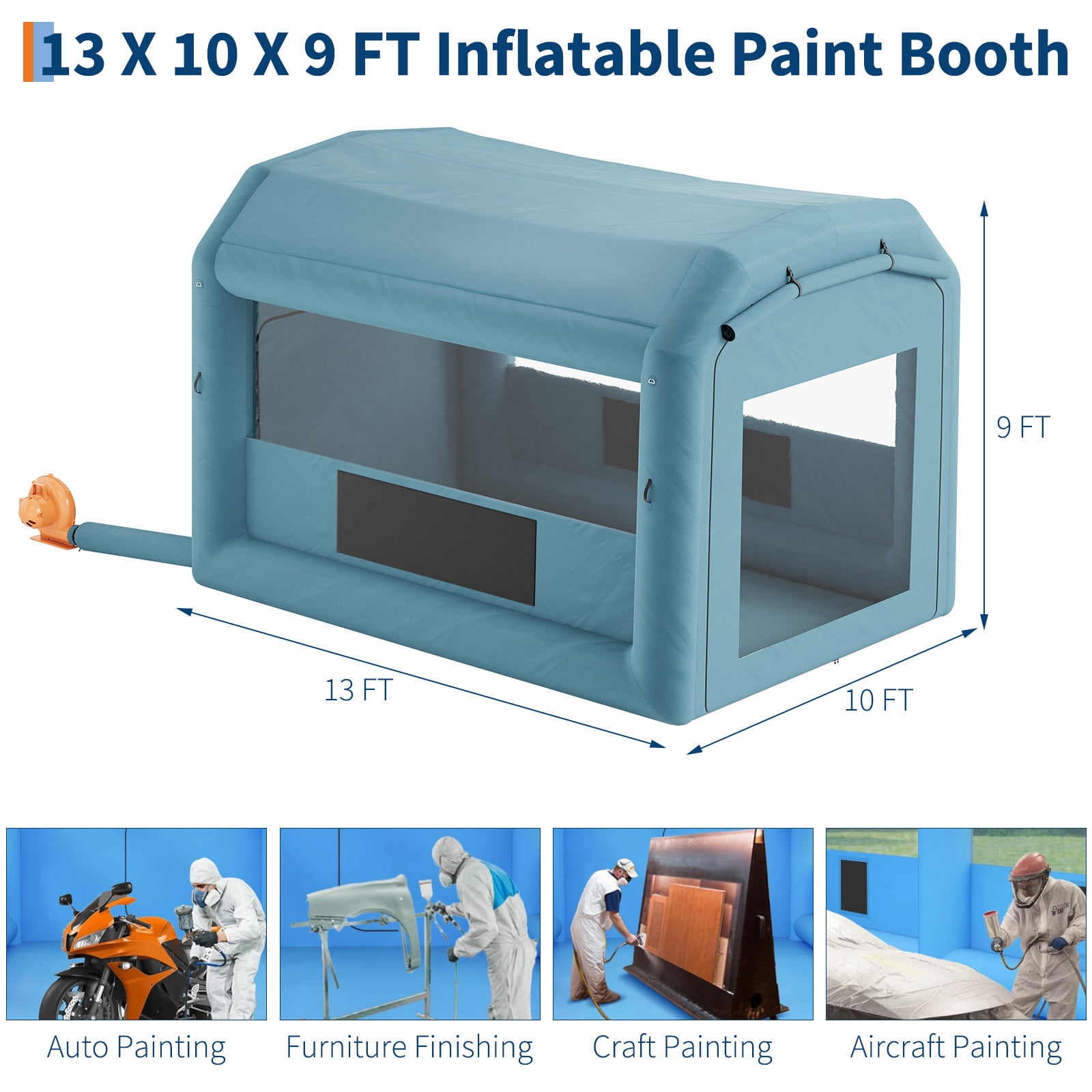 Inflatable Paint Booth, Inflatable Spray Booth, High Powerful Spray Booth Tent, Car Paint Tent Air Filter System for Car Parking Workstation Motorcycle Garage