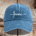 thumbnail image 2 of Washed Jesus Cross Print Baseball Cap Womens Vintage Religious Dad Hat Adjustable Curved Brim Sun Hat Sky Blue, 2 of 4