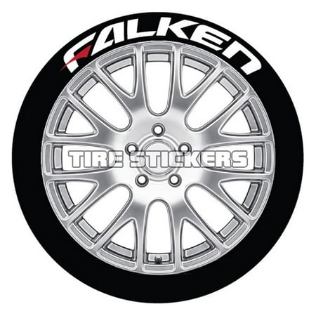 Falken Wheels - FALKEN w/ RED DASH Tire Stickers - White - 1.0