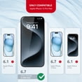 thumbnail image 2 of Protector de pantalla de vidrio templado Intaleo para iPhone 15 Pro Max 9H, 2 of 7