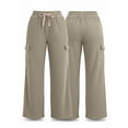 thumbnail image 4 of FAIWAD Women's Plus Size Corduroy Pants High Waisted Straight Leg Athletic Cargo Pant with Pockets, 4 of 8