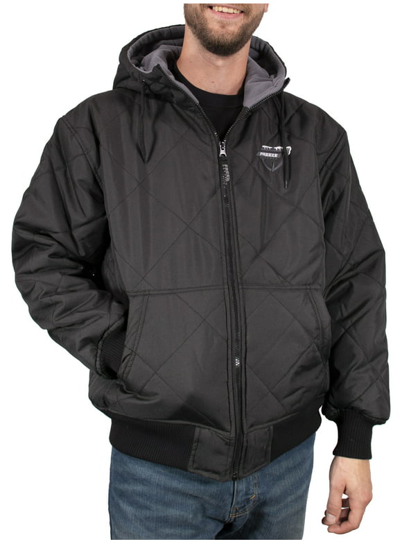 Freeze Defense Men's Fleece Lined Quilted Winter Jacket Coat (XL, Black)