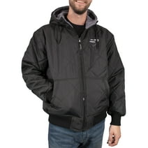 Freeze Defense Men's Fleece Lined Quilted Winter Jacket Coat (Large, Black)