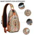 thumbnail image 3 of Ethnic Mandala Sling Backpack with Tribal Boho Pattern, Lightweight Durable Crossbody Daypack, Adjustable Strap, Multiple Compartments for Travel, Gym, Daily Commuting, 3 of 6