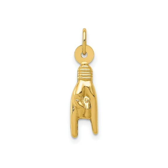 10k Yellow Gold Mano Cornuto Pendant Amulet, Italian Horned Hand Symbol for Protection and Strength, Unisex Spiritual Jewelry, Mediterranean Cultural Charm for Good Luck