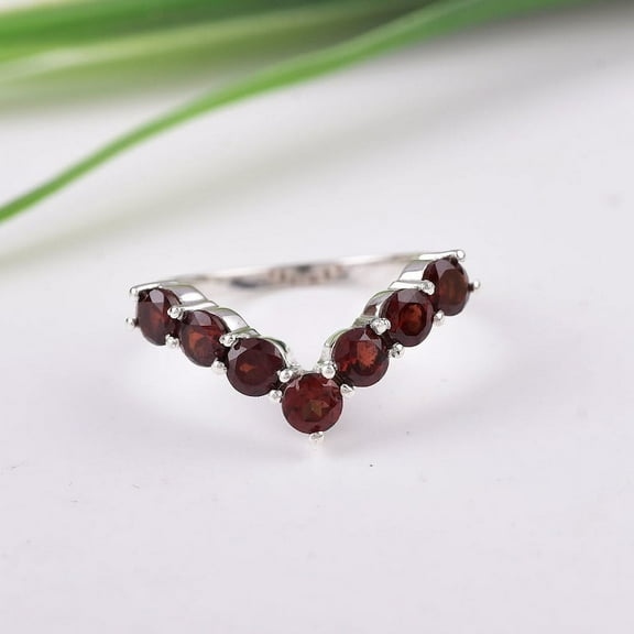 Natural Garnet Ring-Garnet sterling silver Ring-925 Sterling Silver Ring-Garnet jewelry-Designer Ring-Gift For Her-Unisex Ring