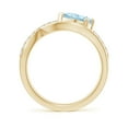 thumbnail image 2 of ANGARA Natural Criss Cross Pear Shaped Aquamarine Ring with Diamond Accents in 14K Yellow Gold for Women (Size-8x6mm) | March Birthstone, Anniversary, Jewelry Gift for Women | Natural Aquamarine Ring, 2 of 9
