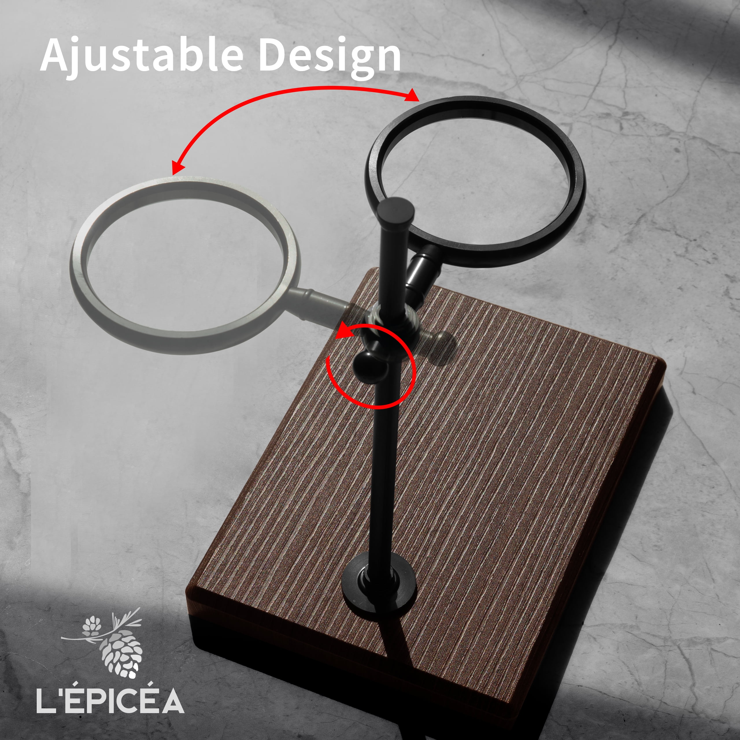 L'ÉPICÉA Pour Over Coffee Maker Set,Pour Over Coffee Maker with Stand,Adjustable Stainless Steel Stand(Black)