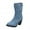 Light blue, variant on Trendy Denim Boots for Women Block Heel Mid Calf Low Heeled Booties with Side Zipper