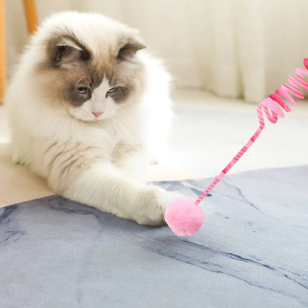 Juguete colgante de colores para gatos con cascabeles de LisbinxHome, ideal para colgar en la puerta. Juguete interactivo divertido y entretenido para gatos. Bola de pelusa.