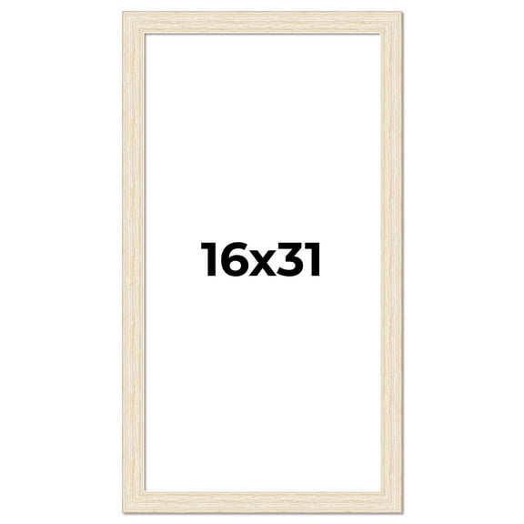 16x31 Frame White Real Wood Picture Frame Width 1.5 inches | Interior Frame Depth 0.5 inches | Barn