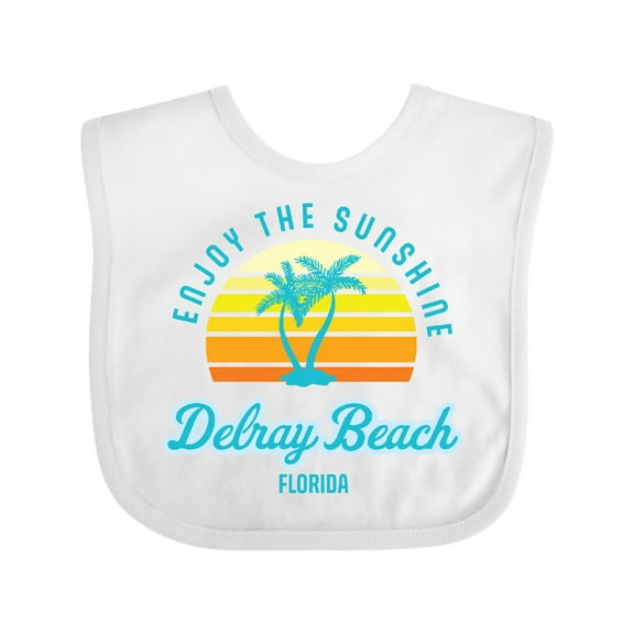 Inktastic Summer Enjoy the Sunshine Delray Beach Florida in Blue Boys or Girls Baby Bib