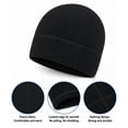 thumbnail image 4 of BlinkLLX Soft Winter Warm Thick Windproof Fleece Casual Outdoor Skiing Skull Cap Beanie Watch Cap Black Men Women Adult Unisex 3 Pieces, 4 of 6