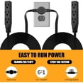 thumbnail image 7 of Twin Extension Cord, 24 Ft Flat Wall Plug, 12 Feet on Each Side, 3 Prong Power Strip with 6 Outlets, Double Extension Cord Splitter for Behind Bed, Couch, Nightstand, Furniture, Black, 7 of 7
