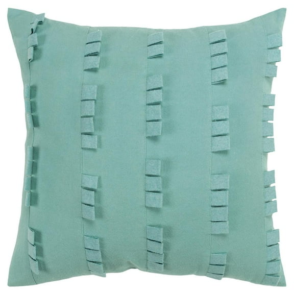 Donny Osmond Stripe 20" x 20" Cotton Canvas Pillow Cover in Aqua