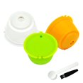 thumbnail image 1 of Capsules de Café Réutilisables Dosettes Rechargeables Tasses Filtrantes pour Dolce Gusto-Jaune+vert+blanc-, 1 of 6