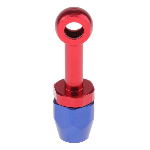 Adaptador de ajuste de extremo de manguera de línea de gas combustible de aceite de motocicleta de aleación azul y roja - M10 Baoblaze Adaptador de extremo de conexión de línea de gas