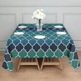 thumbnail image 3 of Blue Green Checkered Pattern Square Tablecloth,Waterproof Square Table Cover,Wipeable Spillproof Washable Table Cover for Home Kitchen Party Decor 60"x60"(152x152cm), 3 of 6