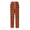 thumbnail image 6 of Fabrcox Plaid Flannel Pj Pants for Men Big and Tall M-Xxl Xxxl Wide Leg Pj Bottoms with Pockets Winter Warm Casual Drawstring Sleepwear Pants Saffron XL, 6 of 6