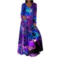 thumbnail image 1 of Robe à Manches Longues pour Femmes Mode Décontractée Col Rond Manches Longues Imprimé 3D Robe Longue Manches 3/4 pour Femmes Robe à Manches Longues Robe Longue pour Femmes Robe Décontractée pour Femmes, 1 of 9