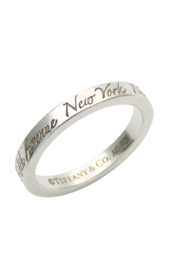 Pre-Owned Tiffany & Co. Notes Narrow New York Ring, SV925, Women's.