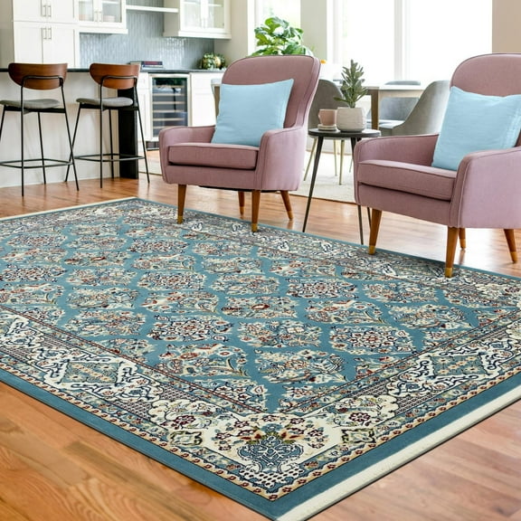 Unique Loom Narenj Collection Area Rug - Sheffield (7' 10" x 10' Rectangle Blue/Beige)