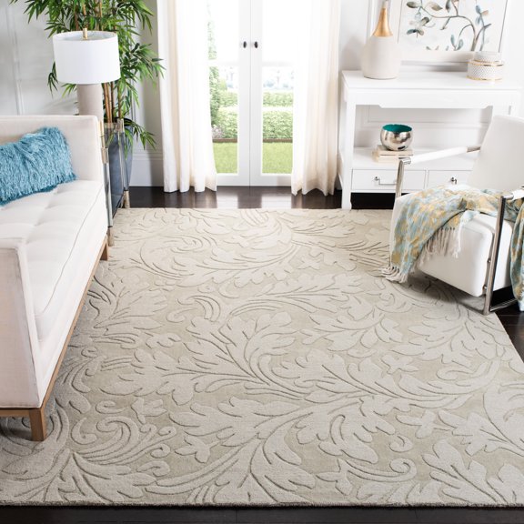 Safavieh Impressions Emmalyn Floral Wool Area Rug, Sage, 7'6" x 9'6"