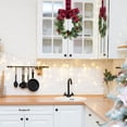 thumbnail image 2 of Gnoradne Christmas Cabinet Hanging Wreaths with Bow & Red Berry,Artificial Branch Wall Hanging Garland,Small Xmas Norfolk Wreath Decoration for Christmas Home Wall Farmhouse Holiday Party Decor, 2 of 4