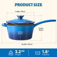 thumbnail image 2 of Hawsaiy 2 QT Cast Iron Sauce Pan with Lid, Enameled Cast Iron Saucepan with Solid Stainless Steel Knob, Even Heating & Self-Basting, Oven Safe up to 500℉, Compatible with All Stovetops, Dark Blue, 2 of 10