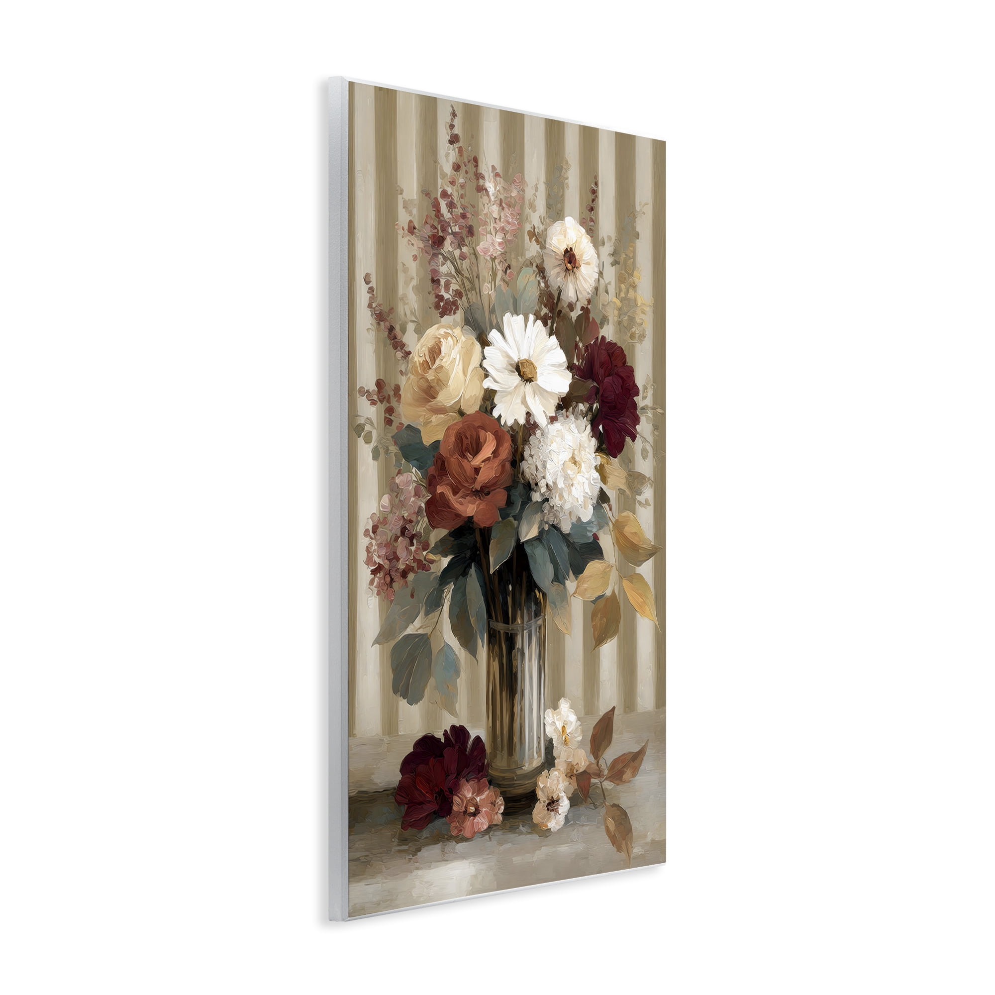 Stupell Industries Vintage Arrangement with Stripes Wall Plaque Art, design by Petal Prints Design