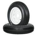 thumbnail image 1 of Durable All-Weather Trailer Tire & Wheel Set - 5.30-12, Load Range C, 6PR, 4 Lug White Modular Rims - For Utility, Boat, Camper Trailers, 1 of 8