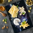 thumbnail image 5 of Space Cat Cutting Board, Kitty in Cosmonaut Suit in Galaxy Stars Supernova Design Image, Decorative Tempered Glass Cutting and Serving Board, Large Size, Dark Blue Purple, by Ambesonne, 5 of 5