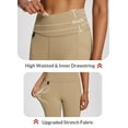 thumbnail image 5 of BALEAF Women's Fleece Lined Leggings Waterproof Winter Hiking Pants Thermal Running Tights Zipper Pockets High Waisted Cold Weather Brown Large, 5 of 7
