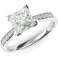 thumbnail image 2 of Jewelerix 10k White Gold Solitaire 1.5 CT Princess Cut Ring Moissanite Diamond Engagement Ring Promise Bridal Ring, 2 of 4