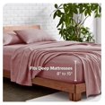 thumbnail image 4 of Full Sheet Set - Luxury 1800 Ultra-Soft Microfiber Full Bed Sheets - Double Brushed - Deep Pockets - Easy Fit - 4 Piece Set - Bedding Sheets & Pillowcases (Full, Heathered Rosewood), 4 of 9