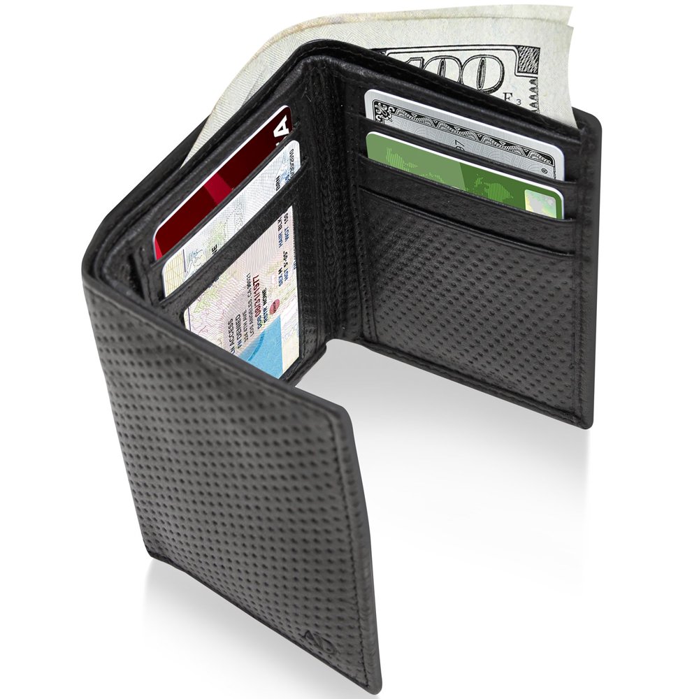 Access Denied Genuine Leather Wallets For Men Trifold Mens Wallet