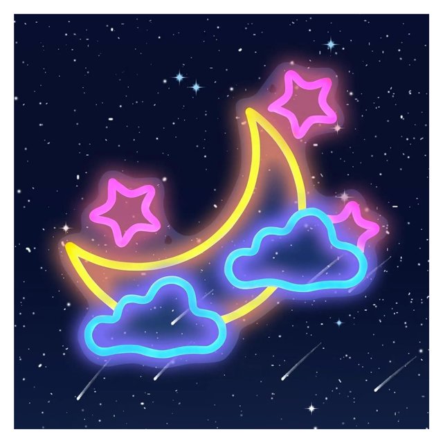 Panneau Néon Nuage Lune Étoile pour Décoration Murale Alimenté par USB s'Illumine pour Chambre d'Enfants Bar de Fête pour Filles 32X25cm