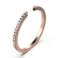 thumbnail image 2 of 4mm Width Open Design 0.22ct Diamond Moissanite 18K Rose Gold Over Silver Wedding Band, 2 of 4