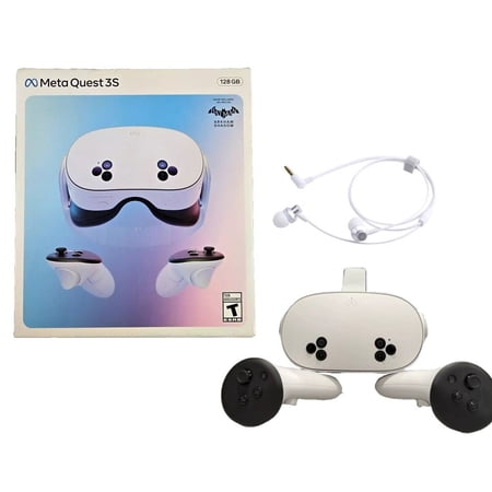 2024 New Meta Quest 3S All-In-One VR Headset 128GB Virtual Reality with Advanced Touch Plus Controllers, 1832x1920 up to 120 Hz Refresh Rate LCD, Enhanced Graphics, Mytrix Earphone