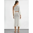 thumbnail image 4 of 2 Pieces: One Shoulder Lace Crochet Crop Top & Lace Crochet High Waist Drawstring Midi Skirt, 4 of 5