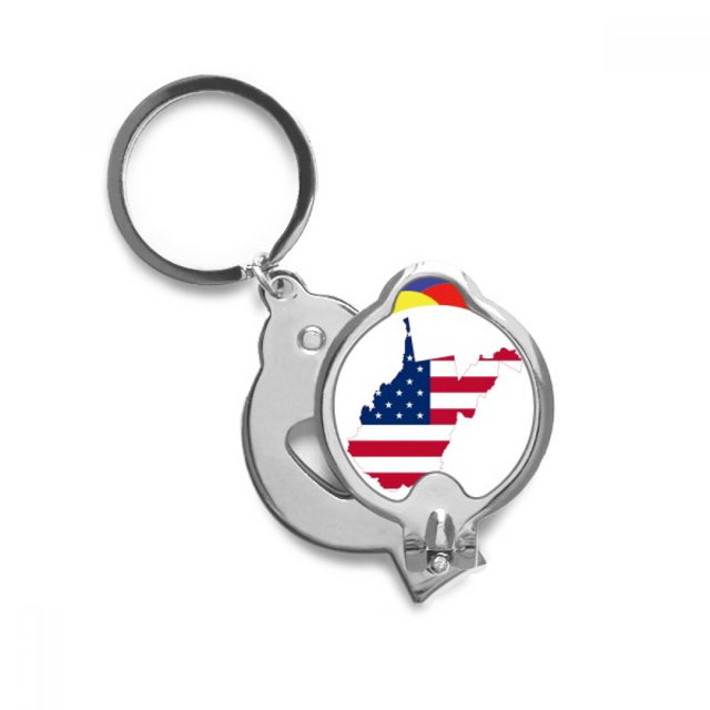 Virginia USA West Map Stars Stripes Flag Shape Nail Clippers Sharp Fingernail Stainless Steel Cutter