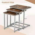 thumbnail image 3 of Gymax Ensemble de 3 Tables Basses Gigognes Empilables Table d'Appoint de Côté Salon Rustique, 3 of 10