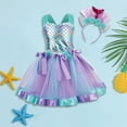 thumbnail image 2 of Bainana Child Girls Outfit Set Colorful Print Sleeveless Suspender Mesh Tutu Dress With Hair Princess Playwear Party Clothes Little Girls Fashion Matching Set Blue Size 10-12 Years, 2 of 9