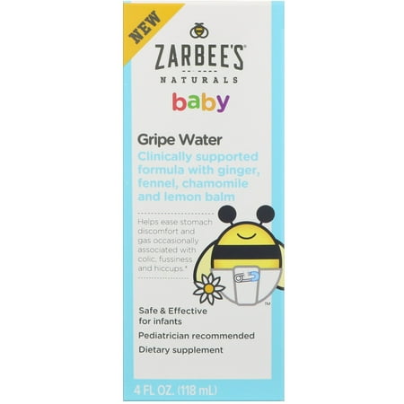 Zarbee's, Baby, Gripe Water, 4 fl oz (pack of 4) (Best Bottled Water For Babies)