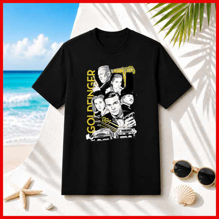 Goldfinger James Bond 007 Movie Sean Connery Classic Aston Martin DB5 T-Shirt V80211 S-5XL