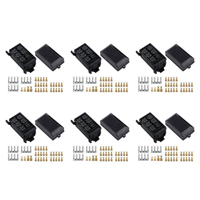 6X Fuse-Relay Box 5-Fuse Holders 6 Relay Block Holders Fuse-Block 12V Fuse-Box Car