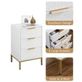thumbnail image 2 of CQSXDA Nightstand with 3 Drawers, Mid-Century Modern Design and Gold Accents, Functional End Table for Your Bedroom, 2 of 8