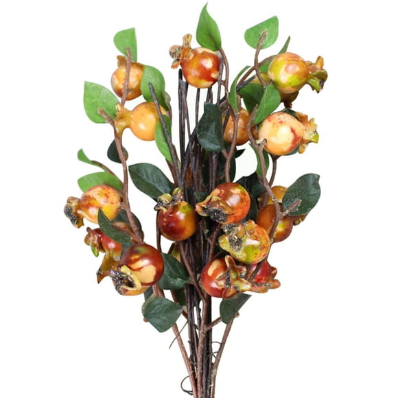 ARTIBETTER Artificial Rosehip Berries Fake Berries Decor Pomegranate Bouquet Alternative to Christmas Holly Berries Wedding Farmhouse Decor - 5 Groups (Sunset Red)