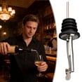 thumbnail image 2 of Automatic Stainless Steel Pourer With Auto Lit Lids For Precise Pouring And Freshness Preservation Olive Oil Soap Shot Filler And Holder System Animal Stopper Liquor Bottle Spouts Pods compatible with, 2 of 4